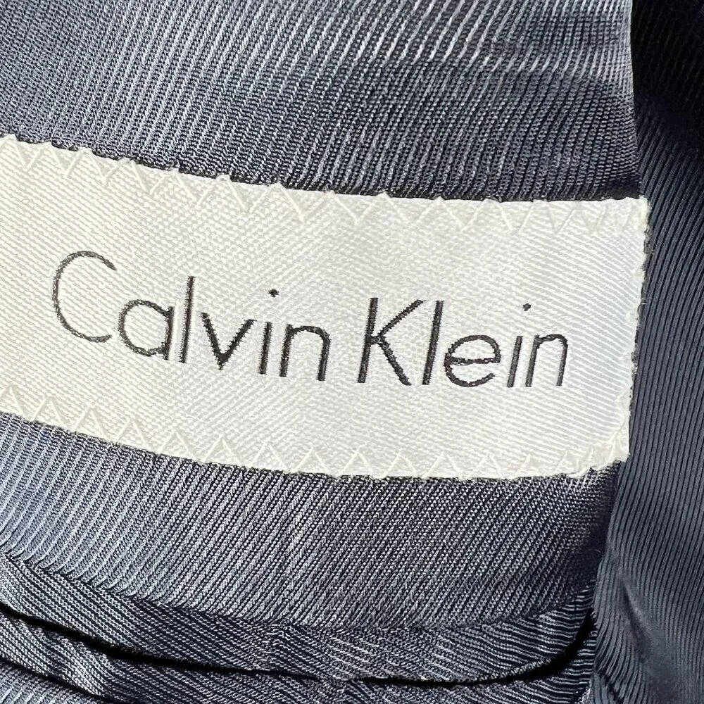 Calvin Klein Mens 44R Blue Pinstripe Wool Single Breasted Sport Coat Old Money